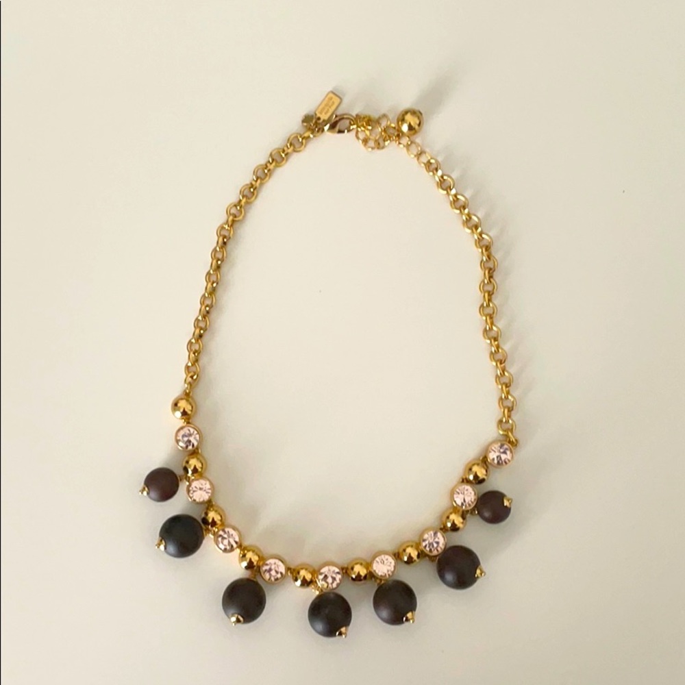 Kate Spade cubic zirconium and brown bead necklace
